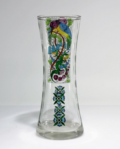 Image for Lot Attr. Adolf Beckert - Enameled Glass Vase