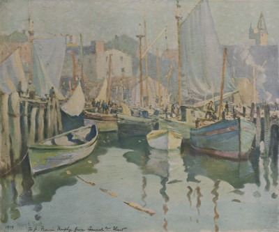 Henry Bayley Snell - Boats in a Harbor