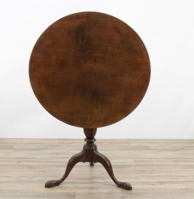 Image for Lot George III Mahogany & Cherry Tilt-Top Table