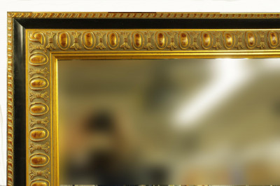 Image for Lot Oversized Ebonized  Gilt Framed Mirror