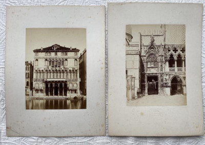 Image for Lot C. Naya pair of photos buildings in Venice 1860s