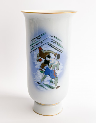 Image for Lot Sèvres Large Porcelain Footed Vase