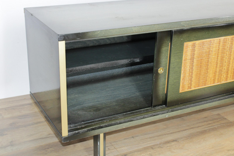 Image 3 of lot 1950&apos;s Brass  Green Stained to Black Cabinet