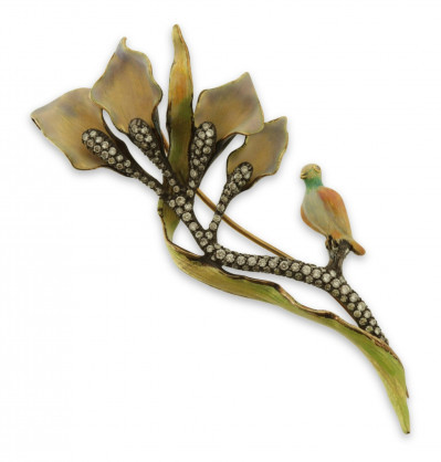 Image for Lot Art Nouveau Floral Pin
