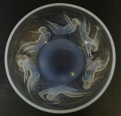 Image for Lot R Lalique Ondines Opalescent Glass Bowl