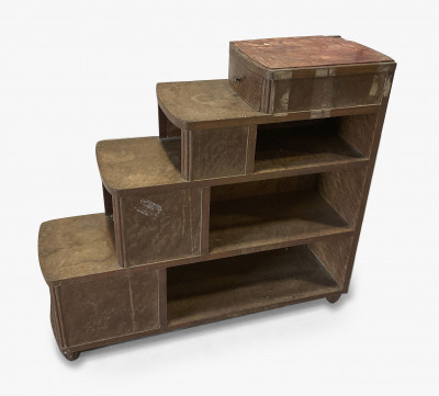 Image for Lot Stepped Bookcase with Stone Top