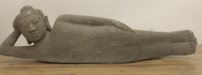 Image for Lot Chinese Style Cast Cement Recumbent Buddha