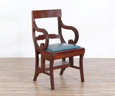 Image for Lot Federal Style Mahogany Metamorphic Armchair