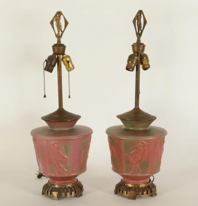 Pair of Muncie Pottery Lamps