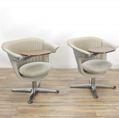 Image for Lot Pair Steelcase Swivel Chairs with Work Surface
