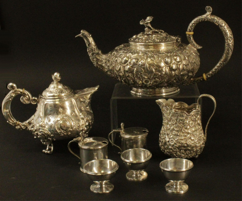 Image 1 of lot 20th C Silver Pieces Teapot S Kirk and Sons