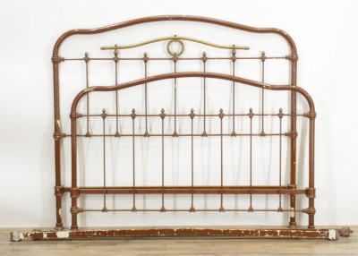 Image for Lot 2 French Painted Iron and Brass Double Size Beds