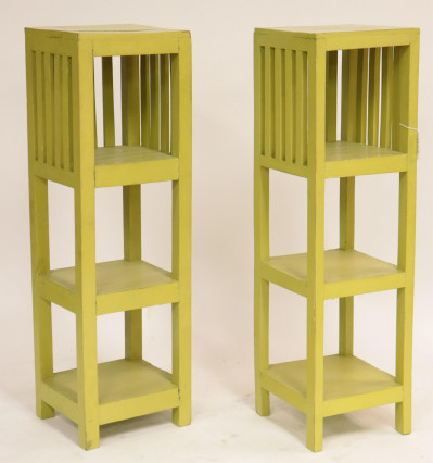 Image for Lot Matched Pair Mid Century Lime Painted Pedestals
