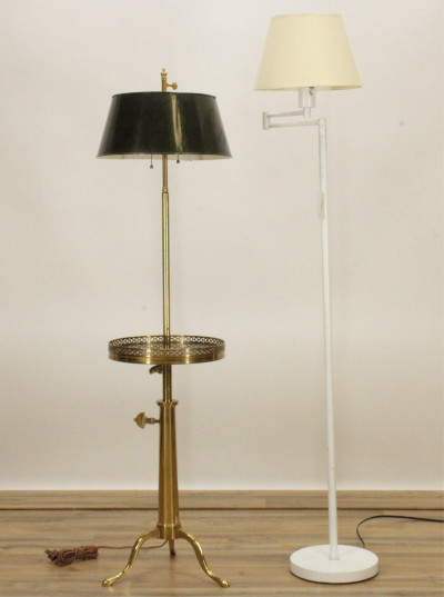 Image for Lot Georgian Style Brass Lamp Table  Floor Lamp