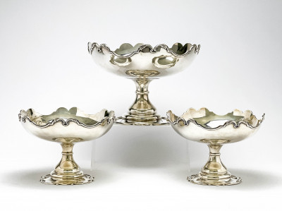 Title Group of Three Sterling Silver Tazzas / Artist