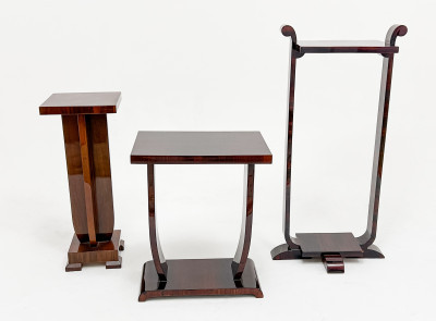 Image for Lot Assortment of Art Deco Lacquered Tables and Stands, in the style of Jules Leleu