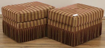 Image for Lot Pr of  Finely Upholstered Ottoman