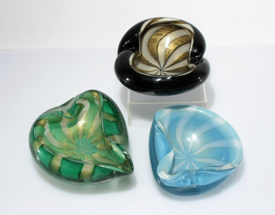 Image for Lot Murano Twirl Glass Trays