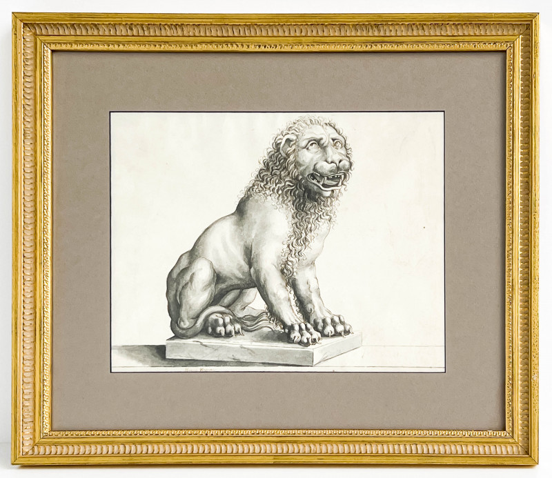 Continental School - Study of a Sentinel Lion