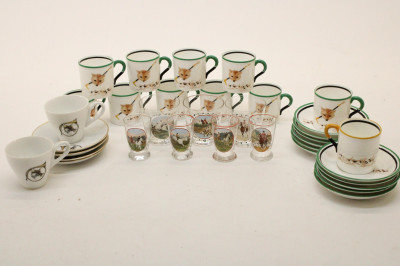 Image for Lot A Group of Fox Hunt Porcelain & Glassware