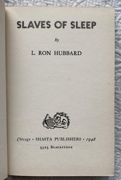 L. Ron Hubbard Slaves of Sleep 1948 1st signed