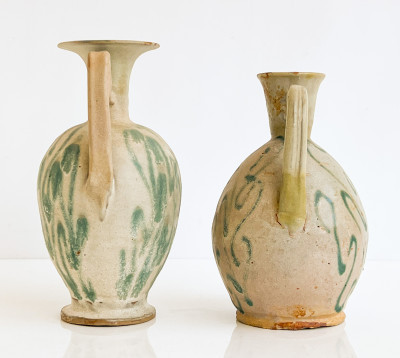 Two Chinese Glazed Stoneware Ewers