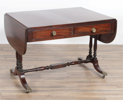 Regency Inlaid Mahogany Sofa Table, Early 19th C.
