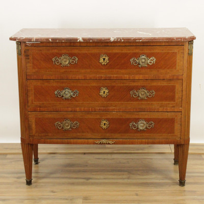 Image for Lot Louis XV Style Inlaid Mahogany Commode