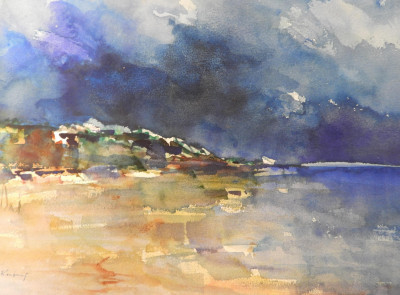 Image for Lot Pawel Kontny - Abstract Coastline Watercolor I