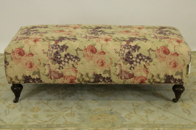 Title English Style Bennison Fabric Upholstered Ottoman / Artist
