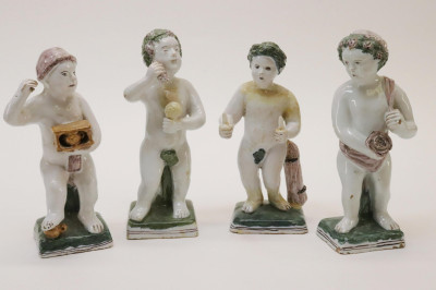 Image for Lot 4 Ceramic Glazed Putti Figures