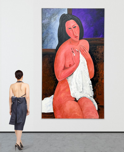 Unknown Artist - Monumental Elongated Nude
