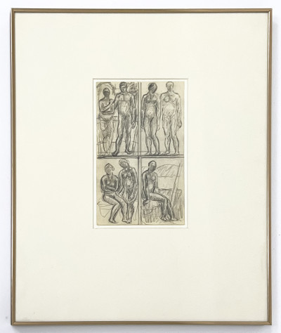 Abraham Walkowitz - Untitled (Figures in Grid)