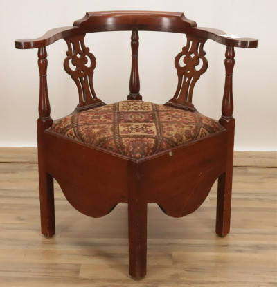 George III Style Mahogany Corner Chair