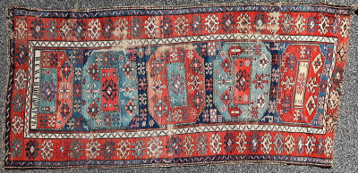 Image for Lot Antique Kazak Wool Rug 5 x 10-2