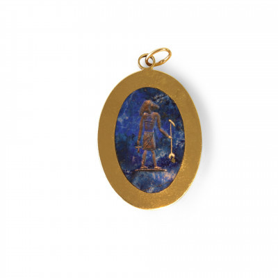 Image for Lot Egyptian Lapis  Gold Pendant