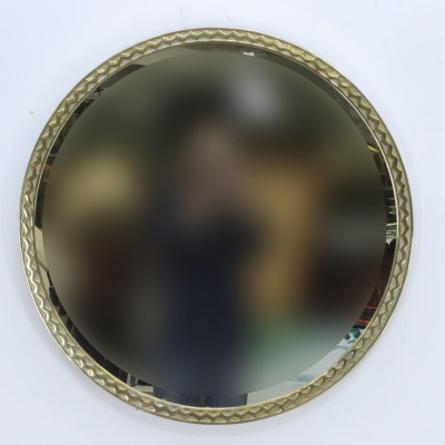 Image for Lot Polished Cast Brass Circular Mirror