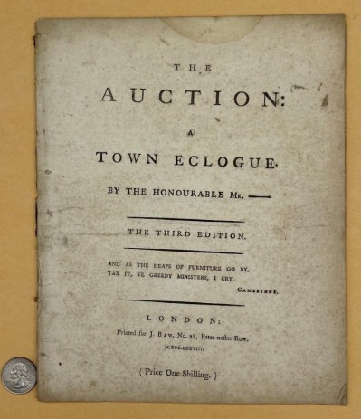 Image for Lot 1778 The Auction: a town eclogue.by William Combe