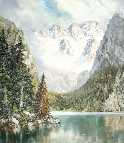 Title Herbert August Uerpmann - Untitled (Mountains Over Water) / Artist