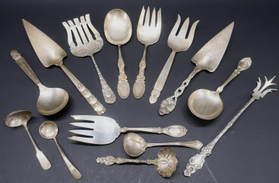 14 American Sterling Silver Flat Serving Pieces