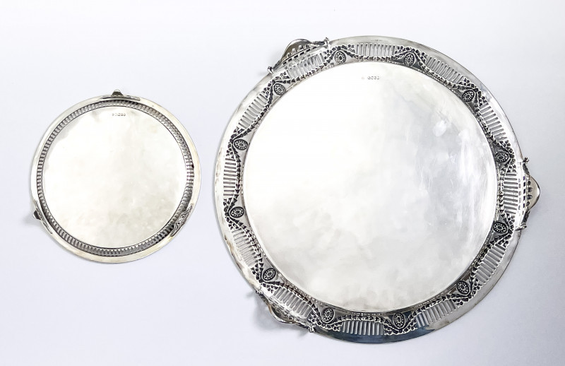 Two Victorian Sterling Silver Trays