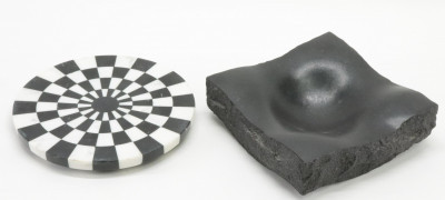 Image for Lot Black Granite Sculptural Dish, style of M. Nagare