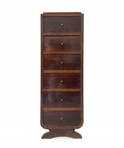 Image for Lot Mixed Wood Veneer Tall Chest of Drawers