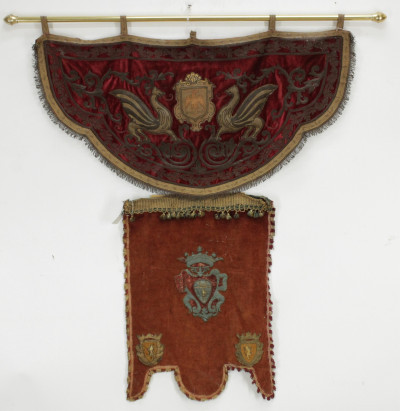 Image for Lot Renaissance Metal Embroidered Velvet Armorials