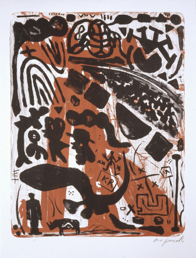 A.R. Penck - Memorial for Joseph Beuys (from the portfolio "For Joseph Beuys")