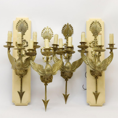 Image for Lot 2 Prs French Empire Style Wall Sconces