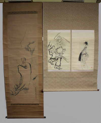 Image for Lot Two Japanese Scrolls - Ink Wash &amp; Brush