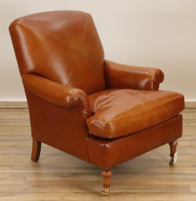 Image for Lot Brunschwig Fils Leather Upholstered Club Chair