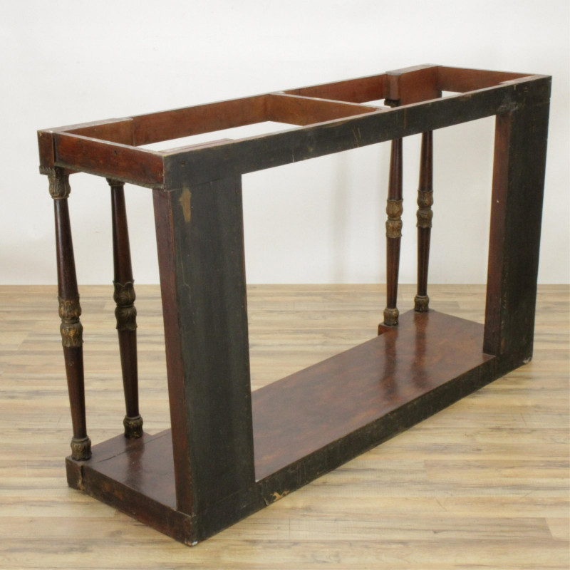 Image 10 of lot 19th C. Empire Wood and Marble Pier Table
