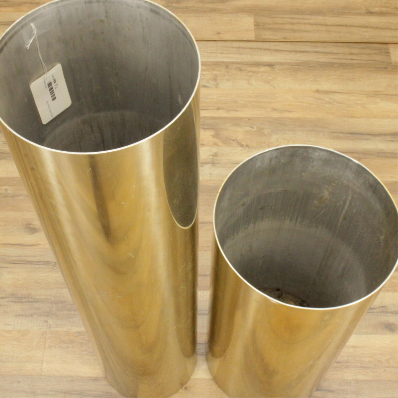 Two 1970's Lacquered Chrome Planters